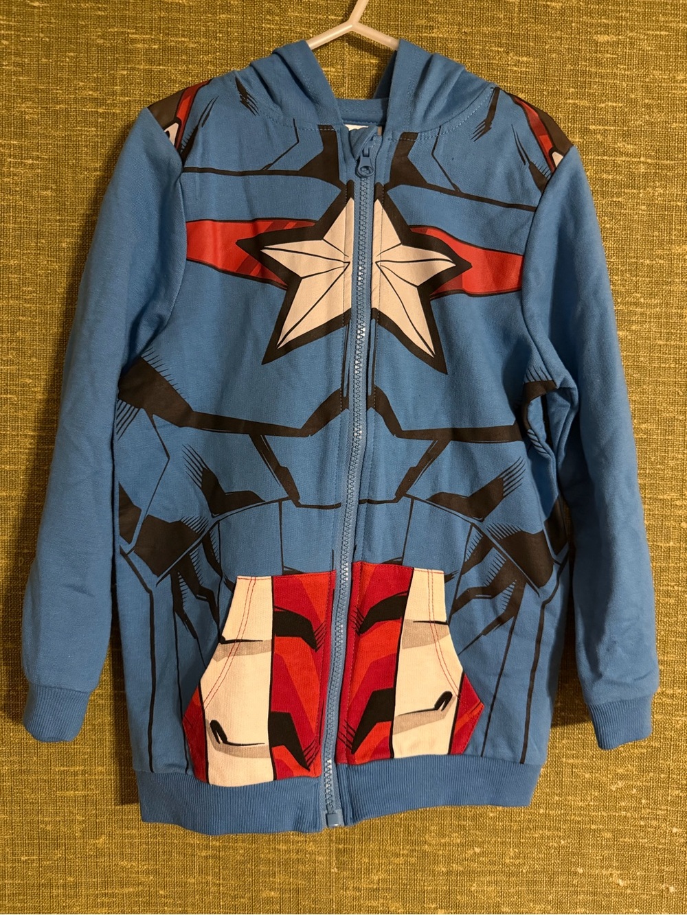 Marvel Avengers Boys Captain America Cosplay Zip-Up Hoodie 6/7